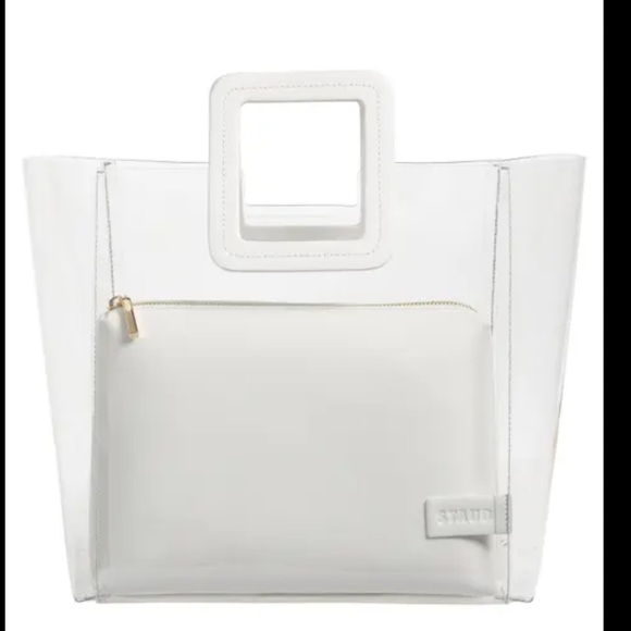 STAUD Handbags - Staud Shirley White Clear Transparent Tote Bag
